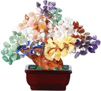 LoKori Árbol de La Vida de Cristal Natural de 7 Chakras, Piedras Preciosas Curativas de Reiki, árbol de Dinero, Figuras de árbol Bonsái, Decoración de Escritorio Feng Shui