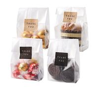 LOKQING Bolsas de celofán, bolsas de galletas para embalar, bolsas de regalo transparentes con calcomanías para galletas, dulces, chocolates (niebla, 9 x 3.3 pulgadas)