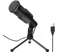 LOKUKA Micrófono USB para PC, condensador de podcast, micrófono omni con trípode plegable para transmisión, juegos, podcasting, grabación, chat, voz en off, Twitch, YouTube, en computadora, laptop,