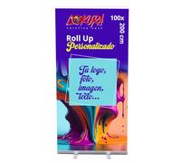 Lokura Printing Roll Up Personalizado con Estructura de Banner Enrollable - Lona Personalizada Ideal para Bodas, Eventos, Cumpleaños y Campañas de Publicidad con Bolsa de Transporte (100x200cm)