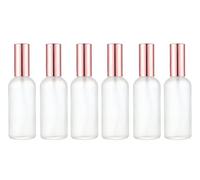 Lokusel 6 botellas de vidrio esmerilado de 100 ml, atomizador de niebla fina, botellas vacías con pulverizador dorado, recipiente recargable para perfume, tóners, agua relajante, aceite esencial, agua