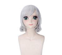 LOL Annie Hastur Pelucas The Dark Child 40cm Plata Blanco Resistente al calor Pelo sintético Perucas Cosplay Peluca + Gorro de peluca PL-334