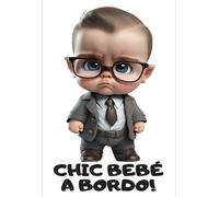 LOL COLLECTION - Pegatina de Bebé a Bordo para coche en 3D de Nueva Generación "Chic Bebé a Bordo" - Vinilo Brillante 12 x 18 cm.