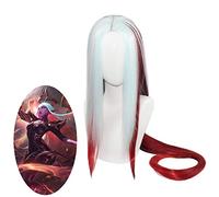 LOL Dawnbringer Night Skin Soraka 120cm Largo recto Color mezclado 2 Versiones Pelucas de cosplay Pelo sintético de Halloween + Gorro de peluca gratis KUQXLVL Oscuro