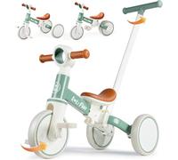LOL-FUN Triciclo 5 en 1 con Mango de Dirección para Padres, Bicicleta de Equilibrio para Niños de 1 a 4 Años con Pedales Extraíbles
