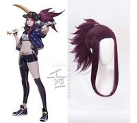 LOL KDA New Skin Ahri Kda Akali Rogue Assassin Evelynn Kaisa Cosplay Disfraz Pelucas Pelo sintético + Peluca Cap Akali