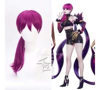 LOL KDA New Skin Ahri Kda Akali Rogue Assassin Evelynn Kaisa Cosplay Disfraz Pelucas Pelo sintético + Gorra de peluca Evelynn