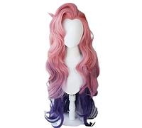 LoL Seraphine Cosplay peluca KDA Cosplay onda suelta recta rosa mezclado púrpura pelucas de pelo sintético resistente al calor juego de rol