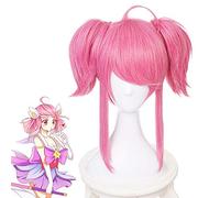 Lol Star Guardian Lux Cosplay Wigs Pink Double Ponytails Short Heat Resistant Synthetic Hair Wig Pelucas