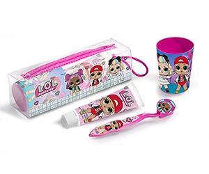 Lol Surprise 1403, Set Infantil De Higiene Dental Con Neceser Pasta Dientes 75Ml Cepillo Capuchón Y Va Niñas, Multicolor, 40 Cm