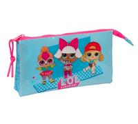 Safta Portatodo Triple LOL SURPRISE! DIVAS Escolar Estuche infantil 22x3x12 cm Azul
