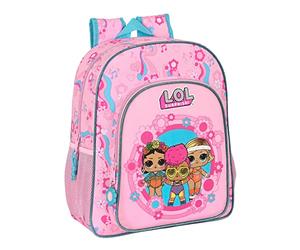 LOL SURPRISE! Glow Girl - Mochila Escolar Niño, Mochila Infantil, Adaptable a Carro, Ideal para Niños de 5 a 14 Años, Cómoda y Versátil, Calidad y Resistencia, 32x12x38 cm, Color Rosa