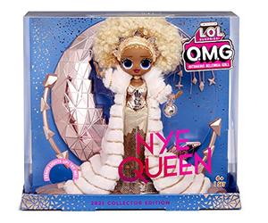 LOL Surprise Holiday OMG 2021 Muñeca de Moda NYE Queen - con Accesorios Dorados, Accesorios y Soporte con Luces - Look de año Nuevo - Coleccionable - Edad: 4+ años