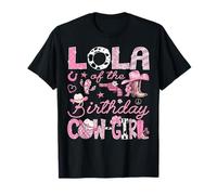 Lola del cumpleaños Cow-Girl Rodeo Western Coquette Camiseta