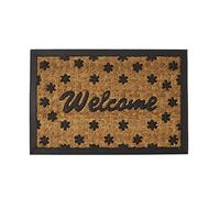 Lola Home Felpudo Welcome Antideslizante Negro y marrón de Fibra de Coco de 60x40 cm (800460)