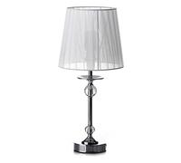 Lola Home Lámpara de sobremesa árabe Plateada de Metal para salón Arabia, 20 x 20 x 42,50 cm