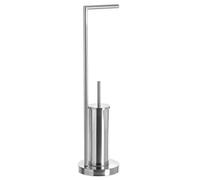 Lola Home Portarrollos escobillero plateado de acero inoxidable de Ø 18x74 cm