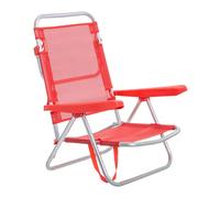 Lola Home Silla de playa baja reclinable 4 posiciones convertible en tumbona coral de aluminio y textileno de 61x47x80 cm