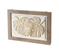LOLAhome Tapa Contador luz Decorativa | Cubre Cuadro eléctrico | Pintado a Mano | Madera Pino | 50x6x35 cm | Cubrecontador (Holas Relieve)