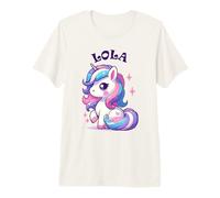 Lola - Lindo diseño de Unicornio para niñas con Nombre Lola Camiseta Premium