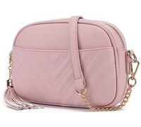 lola mae Bolso bandolera acolchado, diseño moderno, rosa, (Bpink), Small