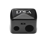 Lola Make Up by Perse - Sacapuntas con tapa, doble 2 agujeros, delineador de ojos y sacapuntas de cejas, apto para todo tipo de lápices de maquillaje, cosméticos, color negro
