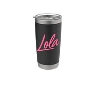 Lola Nombre Mujer Linda Chica Elegante Mujer Amor Escritura a mano Vaso térmico de acero inoxidable de doble pared