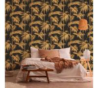 Lola Paris Palma Hoja AS Creation Pintado Negro/Oro 36919-5 Metálico Exótico