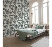 Lola Paris Papel Tapiz De Hoja De Palma Crema/Plata 36919-2 Metálico Exótico