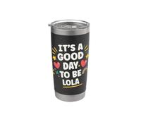 Lola Personalized Retro Girls Custom Lola Name Vaso térmico de acero inoxidable de doble pared