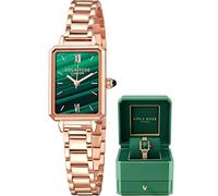 Lola Rose Reloj de mujer con textura de malaquita con banda de acero de tres cuentas de oro rosa