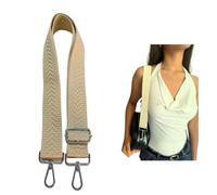 Lola Sale Correa color crema con mosquetones plateados. Correa bolso bandolera ajustables. Asa para bolso mujer. Talle 3.8 (3.8, Crema_Plata)