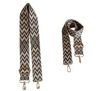 Lola Sale. Correa Rombos Verde y Crema con Mosquetón Dorado. Bolso Bandolera con Asa para Mujer de Tamaño 3.8 (Correa_Rombos_Verde_Crema)