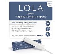 LOLA Tampones de algodón orgánico sin perfume, absorción Super Plus, 40 unidades, ingredientes naturales, sin cloro ni toxinas, potente protección contra fugas para un flujo pesado, sin BPA