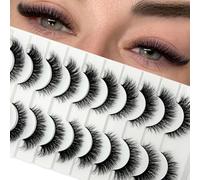 loladook Pestañas de ojo de gato de visón 3D natural de imitación de visón sintético, paquete de pestañas postizas suaves rizadas C finas, 16 mm, pestañas cortas y esponjosas de ojo de zorro, aspecto