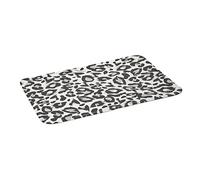 LOLAhome Alfombra de baño Antideslizante Animal Print Blanca y Negra de Microfibra de 70x45 cm