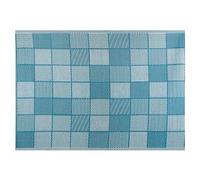 LOLAhome Alfombra jardín Cuadros Meis sostenible de Polipropileno Trenzado Azul de 180x270 cm