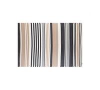LOLAhome Alfombra jardín Rayas Chios sostenible de Polipropileno Trenzado Beige de 140x200 cm
