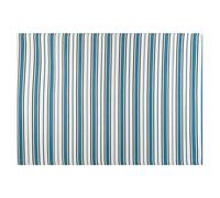 LOLAhome Alfombra jardín Rayas Milos sostenible de Polipropileno Trenzado Azul de 180x270 cm