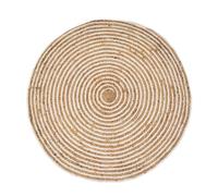 LOLAhome - Alfombra Redonda de Yute en Espiral Blanco y Natural de 100 cm con gramaje de 2100 Gr/m2. Diseño Rústico Fabricado en Yute Resistente. Ideal para Decoración de Hogar