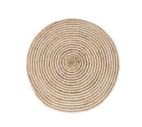 LOLAhome - Alfombra Redonda de Yute en Espiral Blanco y Natural de 90 cm con gramaje de 2100 Gr/m2. Diseño Rústico Fabricado en Yute Resistente. Ideal para Decoración de Hogar
