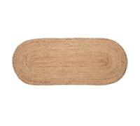 LOLAhome Alfombra Rústica Trenzada Ovalada Beige de Fibra Natural de 170x70 cm