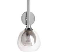 LolaHome Aplique campana de cristal y hierro plateado de Ø 19x30 cm