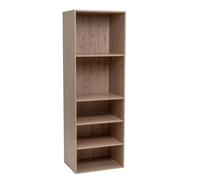 LOLAhome - Armario Modular de Tablero Laminado Color Madera Natural con 5 estantes de 60x45x180 cm para Dormitorio o vestidor. Organiza Toallas y Ropa de hogar de Manera Funcional