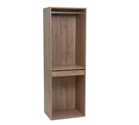 LOLAhome - Armario Modular de Tablero Laminado Color Madera Natural con Barra y pantalonero extraíble 60x45x180 cm para Dormitorio o vestidor. Organiza Ropa sin Arrugas y Ahorra Espacio