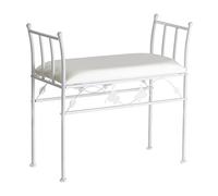 LOLAhome Banqueta pie de Cama de Metal Blanca de 64x68x30 cm
