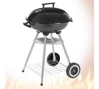 LOLAhome Barbacoa Ahumador de carbón negro | De 45x41x72cm | Tapa Ahumador, entrada de aire regulable, fácil montaje, fácil guardado | Para 8 comensales | Barbacoa jardín