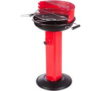 LolaHome Barbacoa de carbón Bella con parrilla de acero roja de 88x58x54 cm