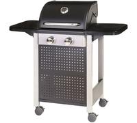LolaHome Barbacoa de gas Birgitt con 2 quemadores de acero negra