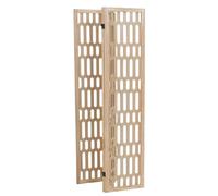 LOLAhome Biombo de 3 Hojas de Madera de paulonia Natural con Tallado de 120x170 cm (Natural Hexágonos)